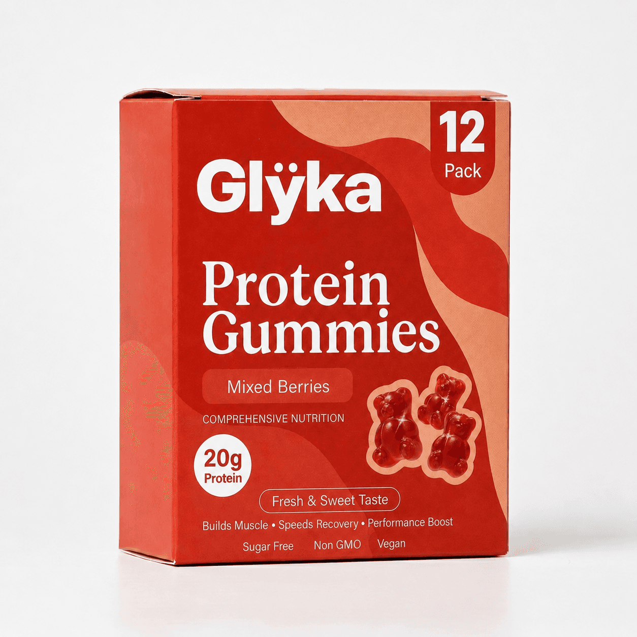 Glÿka Berry Fusion 12-pack protein gummies box