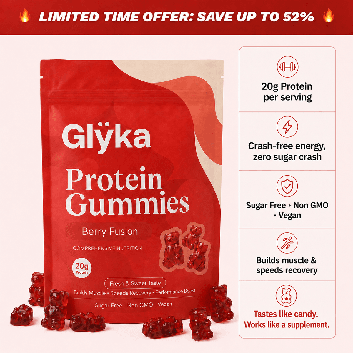 Berry Fusion Protein Gummies 3-Pack